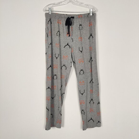 Realtree Men's Pajama Bottom Size M Gray Cotton Viscose Sleepwear Logo Print - Picture 1 of 9
